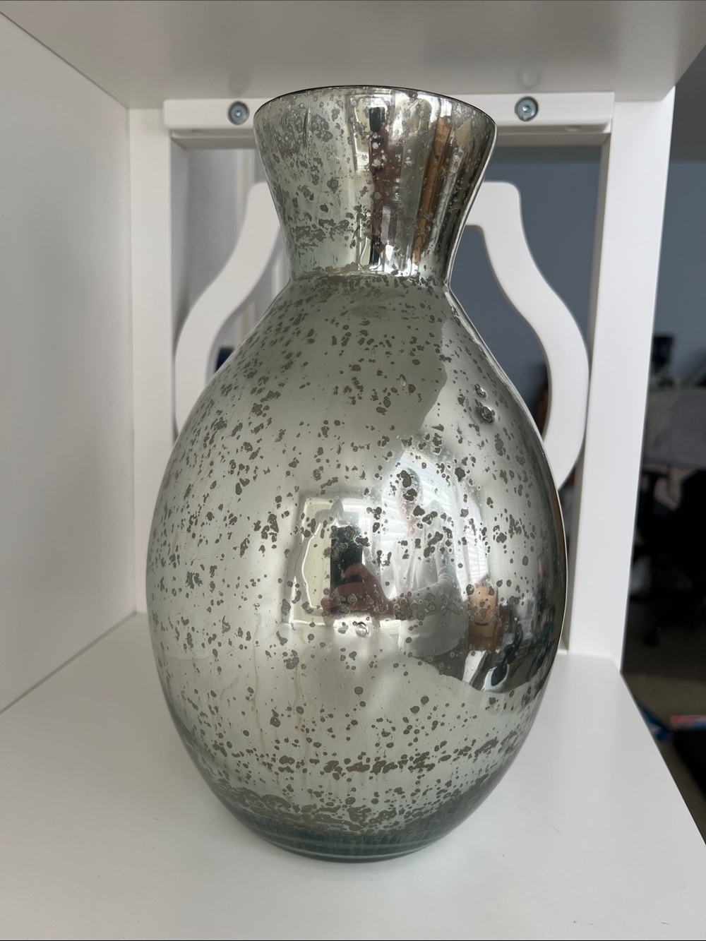 Mercury Glass Large Vase Approx 11" Tall